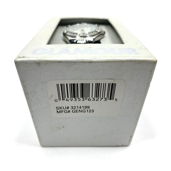 Glamour Bracelet Style Analog Watch With Crystals & Mother of Pearl Face Silver - Picture 2 of 13